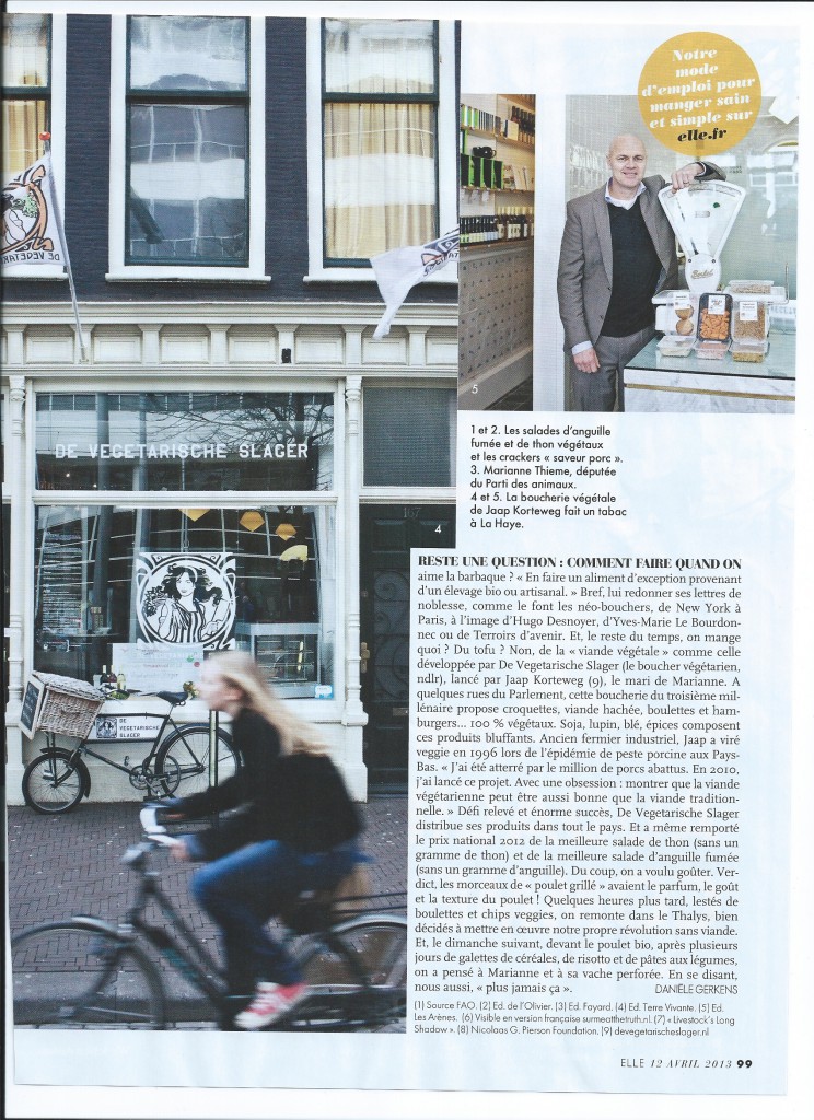 Article de Danièle Gerkens, ELLE semaine du 12 avril 2013